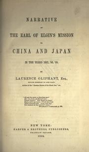 Front cover of Narrative of the Earl of Elgin's mission to China and Japan in the years 1857, '58, '59 by Laurence Oliphant