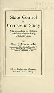 Front cover of State control of courses of study by Brownscombe, Fred J.