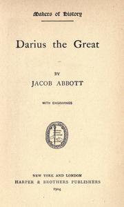 Cover of Darius the Great by Jacob Abbott