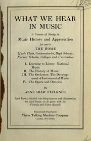 Front cover of What we hear in music by Anne Faulkner Oberndorfer