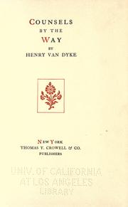 Front cover of Counsels by the way by Henry van Dyke