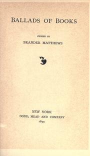 Front cover of Ballads of books by Brander Matthews
