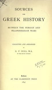 Front cover of Sources for Greek history between the Persian and Peloponnesian wars by Sir George Francis Hill