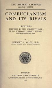 Cover of Confucianism and its rivals by Herbert Allen Giles