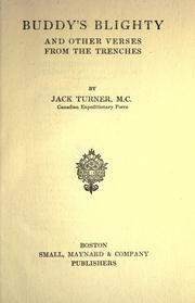 Front cover of Buddy's blighty, and other verses from the trenches by Turner, Jack