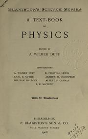 Front cover of A text-book of physics by A. Wilmer Duff