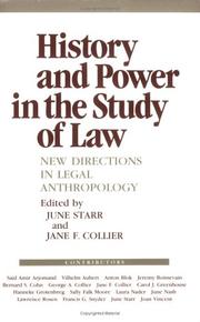 Cover of History and power in the study of law by Jane Fishburne Collier