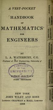 Cover of A vest-pocket handbook of mathematics for engineers by L. A. Waterbury