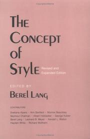 Front cover of The concept of style by Berel Lang