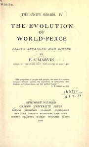 Cover of The evolution of world-peace by Marvin, Francis Sydney