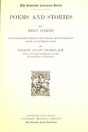 Front cover of Poems and stories by Bret Harte