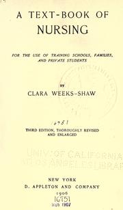 Front cover of A text-book of nursing by Clara S. Weeks-Shaw