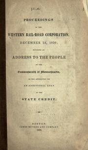Cover of Proceedings of the Western Rail-road Corporation, December 12, 1838 by Western Rail-Road Corporation.
