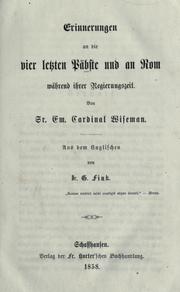 Front cover of Recollections of the last four popes and of Rome in their times by Nicholas Patrick Wiseman