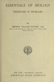 Front cover of Essentials of biology presented in problems by George W. Hunter Jr.