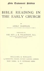 Front cover of Bible reading in the early church by Adolf von Harnack