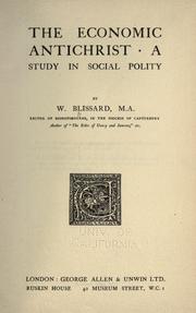 Front cover of The economic antichrist by W. Blissard