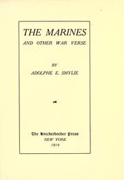 Front cover of The marines, and other war verse by Adolphe E. Smylie