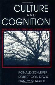 Front cover of Culture and cognition by Ronald Schleifer