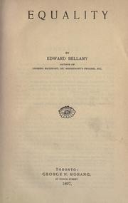 Cover of Equality by Edward Bellamy
