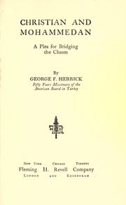 Cover of Christian and Mohammedan by George F. Herrick