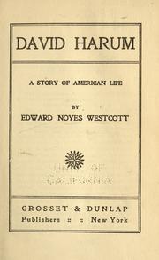Front cover of David Harum by Edward Noyes Westcott