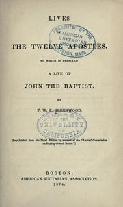 Front cover of Lives of the twelve apostles by F. W. P. Greenwood