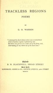 Front cover of Trackless regions by Gretchen Osgood Warren