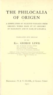 Cover of Philocalia by Origen comm