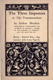 Cover of The three impostors or The transmutations by Arthur Machen