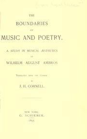 Cover of The boundaries of music and poetry by August Wilhelm Ambros