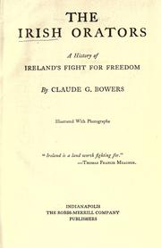Cover of The Irish orators by Claude Gernade Bowers