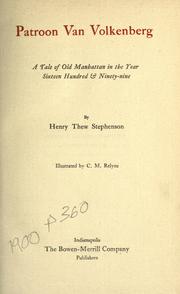 Front cover of Patroon van Volkenberg by Stephenson, Henry Thew