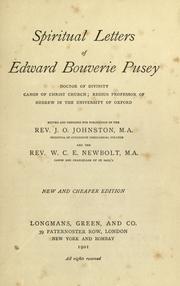 Cover of Spiritual letters of Edward Bouverie Pusey.. by Edward Bouverie Pusey