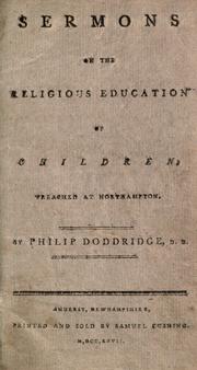 Cover of Sermons on the religious education of children by Philip Doddridge