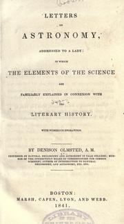 Cover of Letters on astronomy, addressed to a lady: in which the elements of the science are familiarly explained in connexion with its literary history by Denison Olmsted