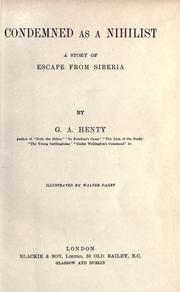 Front cover of Condemned as a nihilist by G. A. Henty