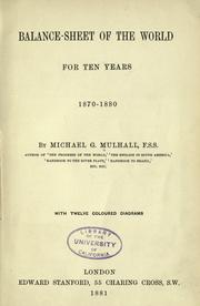 Front cover of Balance-sheet of the world for ten years, 1870-1880 by Michael George Mulhall