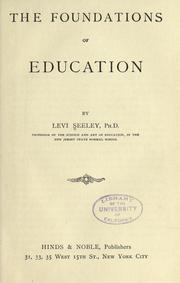 Cover of The foundations of education by Levi Seeley
