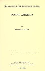Front cover of Geographical and industrial studies by Nellie B. Allen
