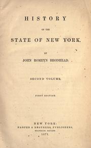 Front cover of History of the state of New York by John Romeyn Brodhead