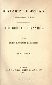 Cover of Contarini Fleming by Benjamin Disraeli