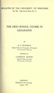 Front cover of The high school course in geography by R. H. Whitbeck