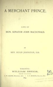 Cover of A merchant prince by Hugh Johnston