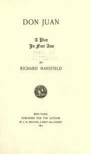 Cover of Don Juan by Mansfield, Richard