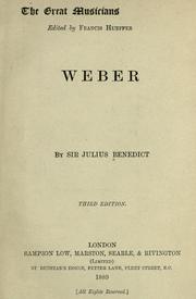 Cover of Weber by Benedict, Julius Sir