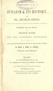 Cover of Judaism and its history by Abraham Geiger