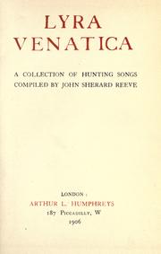Cover of Lyra venatica by John Sherard Reeve