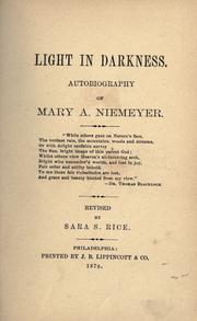 Front cover of Light in darkness by Mary A. Niemeyer