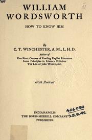 Cover of William Wordsworth by C. T. Winchester